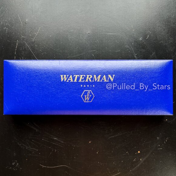 WATERMAN PARIS Vintage Royal Blue & Gold Satin Lined Fountain Pen Case Box - Picture 2 of 15